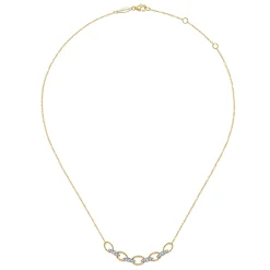 Discount Gabriel & Co. 14K Yellow-White Gold Twisted Rope Oval Link Necklace with Diamond Connectors