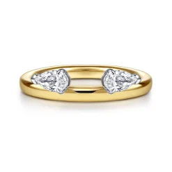 Clearance Gabriel & Co. Lace - 14K Yellow Gold Pear Diamond Enhancer - 0.4 ct