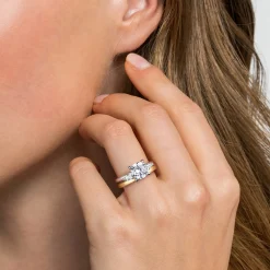 Clearance Gabriel & Co. Lace - 14K Yellow Gold Pear Diamond Enhancer - 0.4 ct