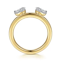 Clearance Gabriel & Co. Lace - 14K Yellow Gold Pear Diamond Enhancer - 0.4 ct