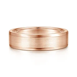 Online Gabriel & Co. Landon - 14K Rose Gold 6mm - Men's Wedding Band in Satin Finish