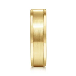 Discount Gabriel & Co. Landon - 14K Yellow Gold 6mm - Men's Wedding Band in Satin Finish