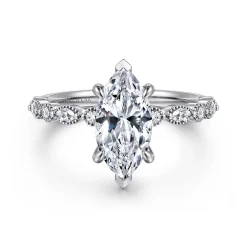 Best Gabriel & Co. Lanna - 14K White Gold Marquise Shape Diamond Engagement Ring