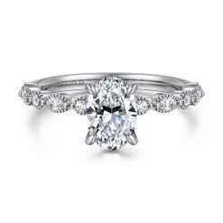 Clearance Gabriel & Co. Lanna - 14K White Gold Oval Diamond Engagement Ring