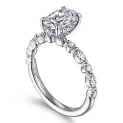 Hot Gabriel & Co. Lanna - 14K White Gold Oval Diamond Engagement Ring