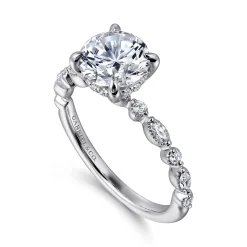 Best Gabriel & Co. Lanna - 14K White Gold Round Diamond Engagement Ring