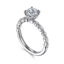 Hot Gabriel & Co. Lanna - 14K White Gold Round Diamond Engagement Ring