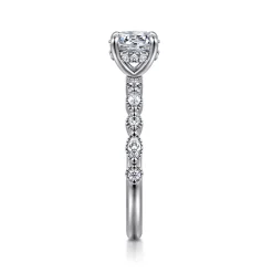 Hot Gabriel & Co. Lanna - 14K White Gold Round Diamond Engagement Ring