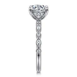 Discount Gabriel & Co. Lanna - 14K White Gold Round Diamond Engagement Ring