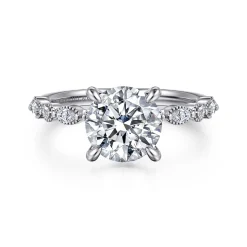 Discount Gabriel & Co. Lanna - 14K White Gold Round Diamond Engagement Ring