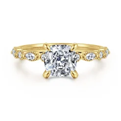 Gabriel & Co. Lanna - 14K Yellow Gold Cushion Cut Diamond Engagement Ring