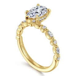 Best Gabriel & Co. Lanna - 14K Yellow Gold Pear Shape Diamond Engagement Ring