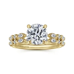 Clearance Gabriel & Co. Lanna - 14K Yellow Gold Round Diamond Engagement Ring