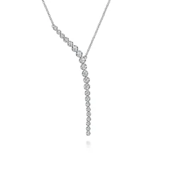 Hot Gabriel & Co. Lariat Y Necklace 14K White Gold Diamond 0.75ct