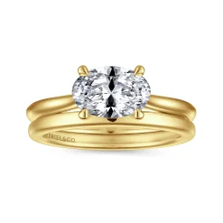 Hot Gabriel & Co. Larissa - 14K Yellow Gold East West Oval Solitaire Engagement Ring