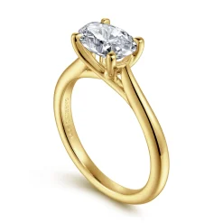 Hot Gabriel & Co. Larissa - 14K Yellow Gold East West Oval Solitaire Engagement Ring