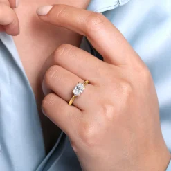 Hot Gabriel & Co. Larissa - 14K Yellow Gold East West Oval Solitaire Engagement Ring