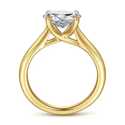 Hot Gabriel & Co. Larissa - 14K Yellow Gold East West Oval Solitaire Engagement Ring