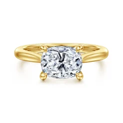 Discount Gabriel & Co. Larissa - 14K Yellow Gold East West Elongated Cushion Solitaire Engagement Ring