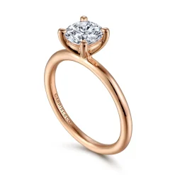 Sale Gabriel & Co. Lark - 14K Rose Gold Round Solitaire Engagement Ring
