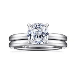 Hot Gabriel & Co. Lark - 14K White Gold Cushion Cut Solitaire Engagement Ring