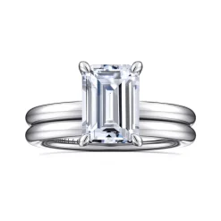 Gabriel & Co. Lark - 14K White Gold Emerald Cut Solitaire Engagement Ring