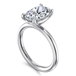 Discount Gabriel & Co. Lark - 14K White Gold Oval Solitaire Engagement Ring