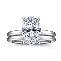 Discount Gabriel & Co. Lark - 14K White Gold Oval Solitaire Engagement Ring