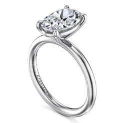 Best Gabriel & Co. Lark - 14K White Gold Oval Solitaire Engagement Ring