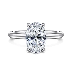Best Gabriel & Co. Lark - 14K White Gold Oval Solitaire Engagement Ring