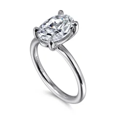 Clearance Gabriel & Co. Lark - 14K White Gold Oval Solitaire Engagement Ring