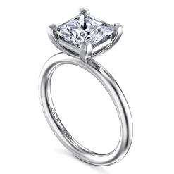 Discount Gabriel & Co. Lark - 14K White Gold Princess Cut Solitaire Engagement Ring