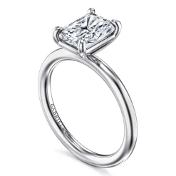 Sale Gabriel & Co. Lark - 14K White Gold Radiant Cut Solitaire Engagement Ring