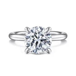 Hot Gabriel & Co. Lark - 14K White Gold Round Solitaire Engagement Ring