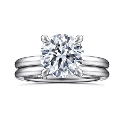 Hot Gabriel & Co. Lark - 14K White Gold Round Solitaire Engagement Ring