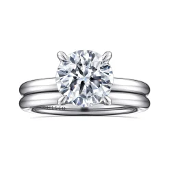 Sale Gabriel & Co. Lark - 14K White Gold Round Solitaire Engagement Ring
