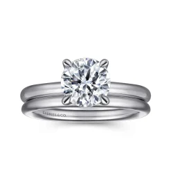 Discount Gabriel & Co. Lark - 14K White Gold Round Solitaire Engagement Ring