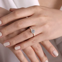 Hot Gabriel & Co. Lark - 14K White Gold Round Solitaire Engagement Ring