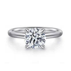 Gabriel & Co. Lark - 14K White Gold Round Solitaire Engagement Ring