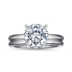 Gabriel & Co. Lark - 14K White Gold Round Solitaire Engagement Ring