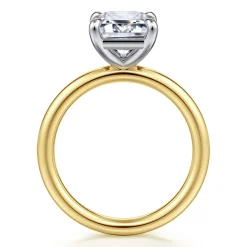 Online Gabriel & Co. Lark - 14K White-Yellow Gold Emerald Cut Solitaire Engagement Ring
