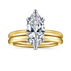 Online Gabriel & Co. Lark - 14K White-Yellow Gold Marquise Shape Solitaire Engagement Ring