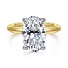 New Gabriel & Co. Lark - 14K White-Yellow Gold Oval Solitaire Diamond Engagement Ring