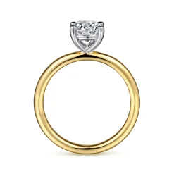 Discount Gabriel & Co. Lark - 14K White-Yellow Gold Round Solitaire Diamond Engagement Ring