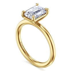 Gabriel & Co. Lark - 14K Yellow Gold Emerald Cut Diamond Engagement Ring