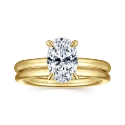 Hot Gabriel & Co. Lark - 14K Yellow Gold Oval Solitaire Engagement Ring