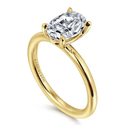 Hot Gabriel & Co. Lark - 14K Yellow Gold Oval Solitaire Engagement Ring