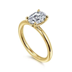 New Gabriel & Co. Lark - 14K Yellow Gold Oval Solitaire Engagement Ring