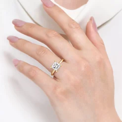 Best Gabriel & Co. Lark - 14K Yellow Gold Princess Cut Solitaire Engagement Ring