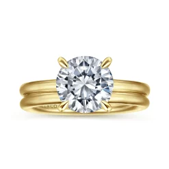 Outlet Gabriel & Co. Lark - 14K Yellow Gold Round Solitaire Engagement Ring